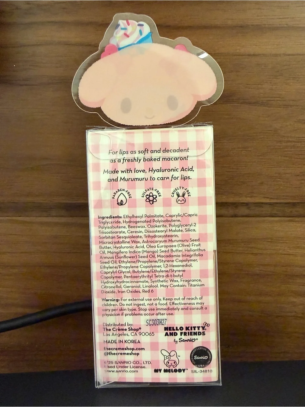 The Crème Shop x Hello Kitty Macaron Lip Balm - Pink (Red Velvet)